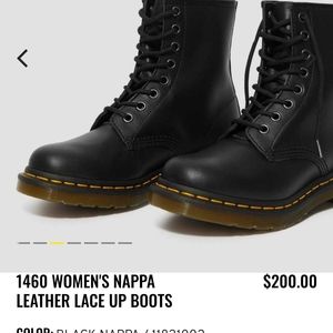 Dr. Martens 1460 Women's Nappa Leather Lace Up Boots in Black Nappa